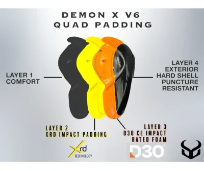 Demon FlexForce X V6 D3O-XRD Mens Top Medium